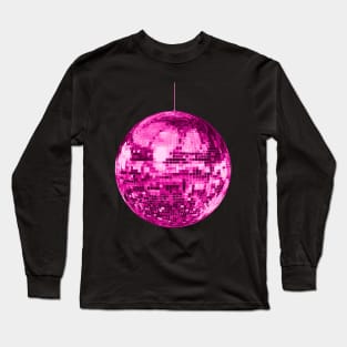 Pink Vintage Sparkling Shiny Disco Ball Long Sleeve T-Shirt